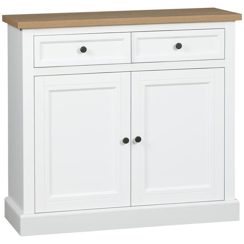 Modern Storage Console Table with Adjustable Shelves, Wood Accent Sideboard Buffet Cabinet with Double Door Cupboard