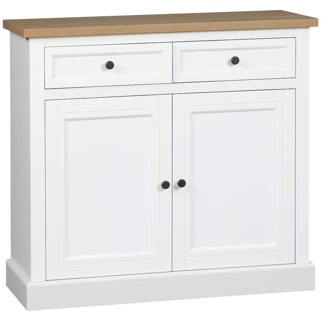 Sideboard Buffet Cabinet, Kitchen Cabinet, Coffee Bar Cabinet with 2 Drawers and Double Door Cupboard for Living Room, Entryway