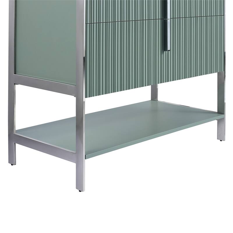 Fine Fixtures Serenity Modern Bathroom Vanity with Black Gel Acrylic Top