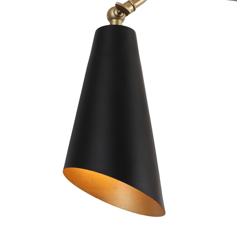 Modern 3-Light 49.5"L Black Gold Linear Chandelier Metal Industrial Island Lights for Dining Room - 49.5 "