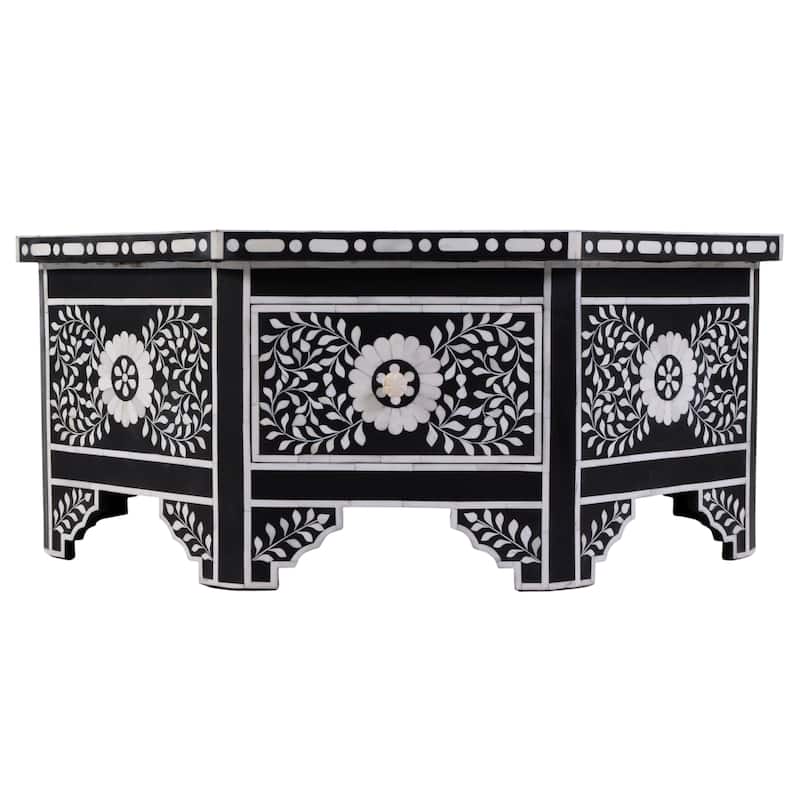 Blackwell 40.25 in. W Octagonal Bone In-Lay 1 Drawer Coffee Table
