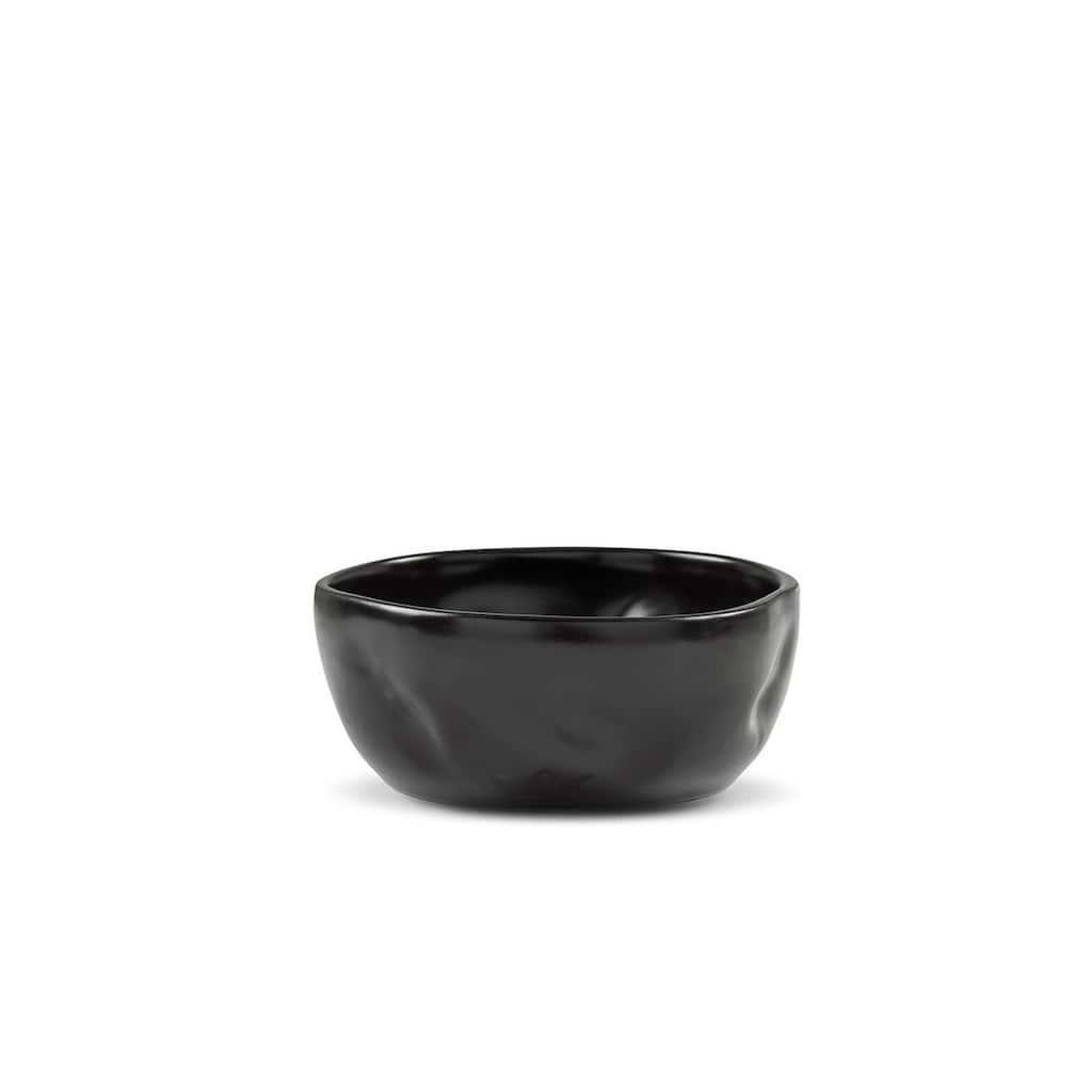 Set of 2 Dented Bowl Med Black Matt - Black Matt
