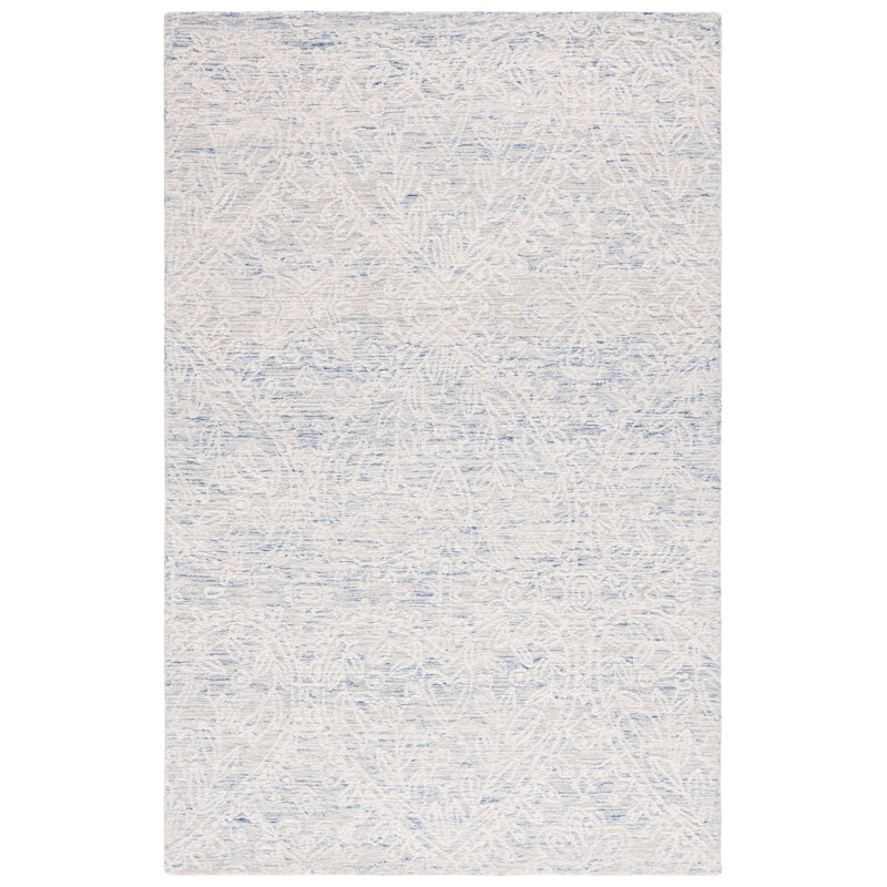 SAFAVIEH Handmade Metro Umberta Modern Wool Rug - 6' Square - Blue/Ivory