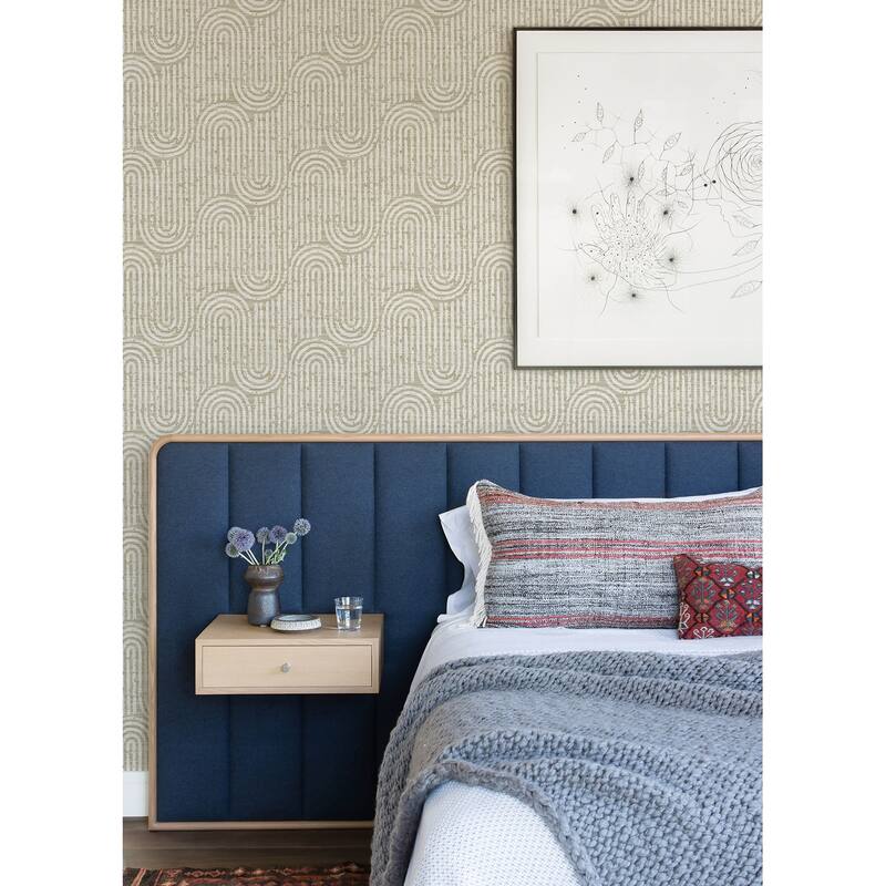 Scott Living Trippet Light Brown Zen Waves Wallpaper