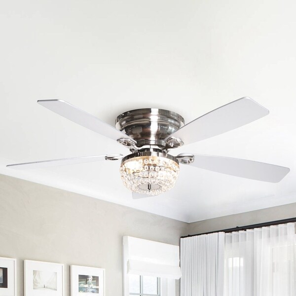 48 In Low Profile Crystal Indoor Ceiling Fan Overstock 31727470
