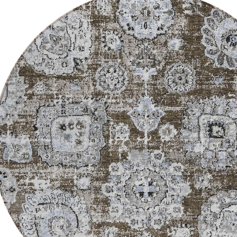 HomeRoots Floral Transitional Rectangle Outdoor Rug
