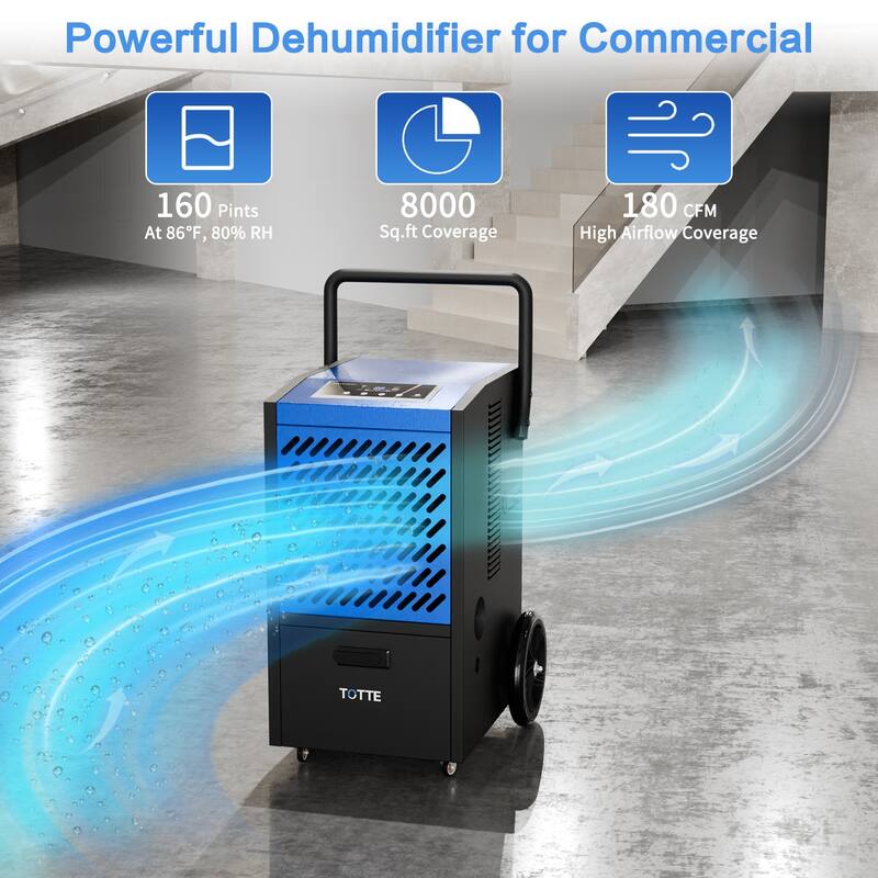 Efficient Industrial Dehumidifier Home Dehumidifier: DOE - Certified with Powerful Moisture Removal Capacity
