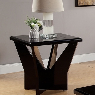 Furniture of America Ameena Contemporary 22-in Glass Top End Table