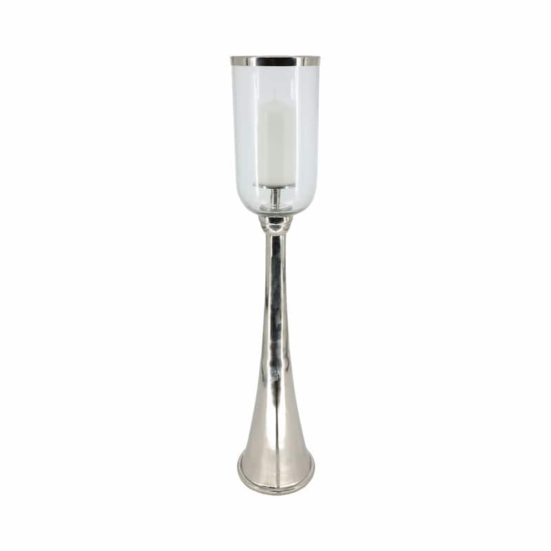 Modern Metal and Glass Floor Candle Stand for Pillar Candles