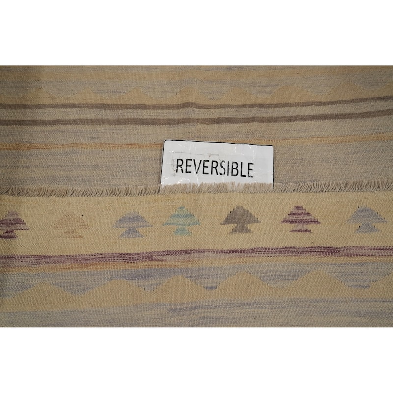 Hand Woven Oriental 100% Wool Carpet Southwestern Tribal Multi-Colored Kilim Area Rug - 6' 9'' X 4' 10''