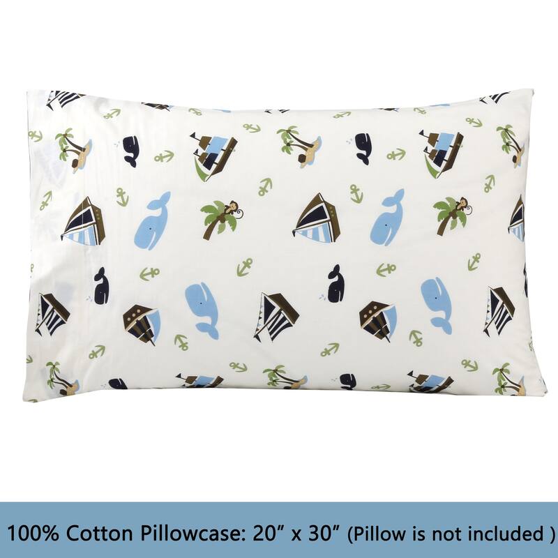3-Piece Cotton Toddler Sheet Set for Kids Boys & Girls (Animals, Fish, Sports, Floral)