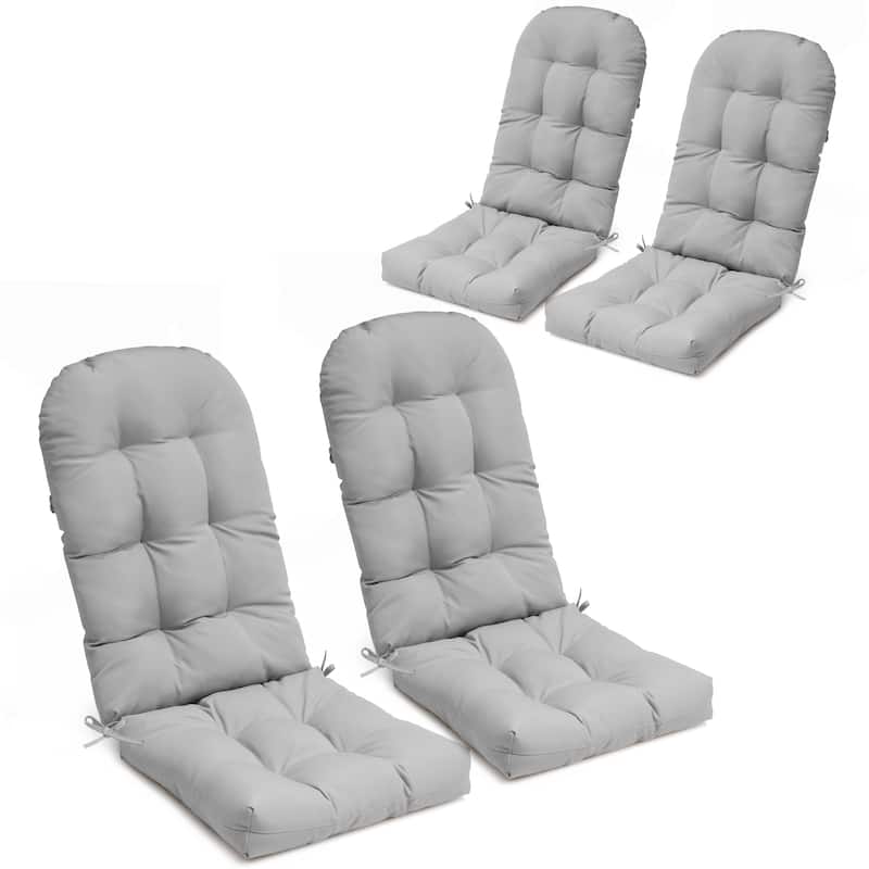 Outdoor Adirondack Chair Cushion Thickened Patio Chair Pad Lounge Rocking Chair Cushion - 4PC - Light Grey