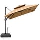 preview thumbnail 26 of 36, VredHom Double Top 10x10 FT Square Patio Cantilever Umbrella with Rod Wheel Base