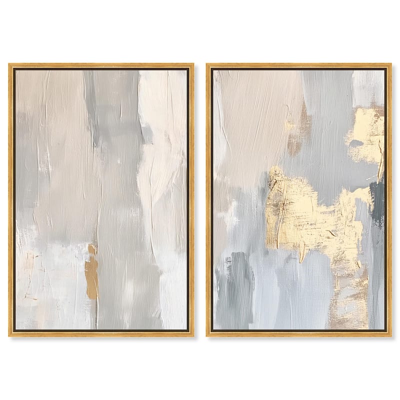 Gilded Driftwood I Canvas Set of 2 by Art Remedy - 24" x 36" - Gold