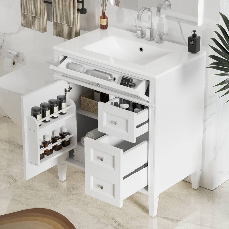 Modern Bathroom Vanity with Multiple Storage Options and Stylish Design