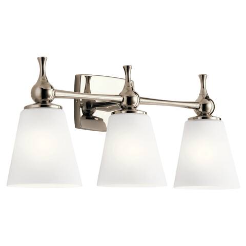 Kichler Cosabella 24 Inch 3 Light Vanity Light with Satin Etched Case Opal in Polished Nickel
