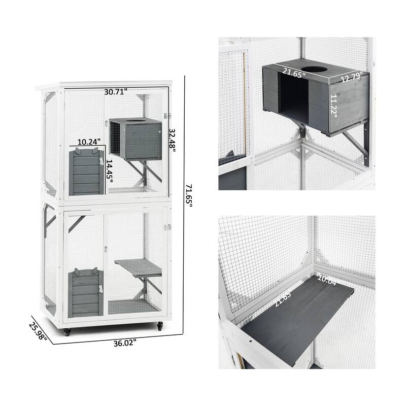 Outdoor indoor cat pet climbing rack play cage lovely big space