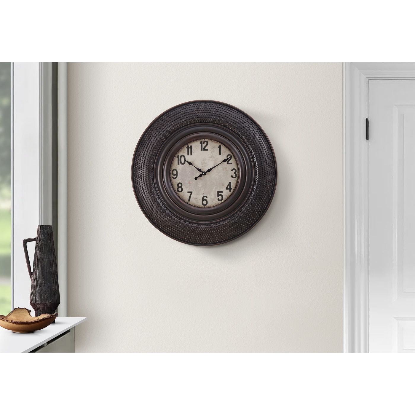 Round Wall Clock, Transitional Style