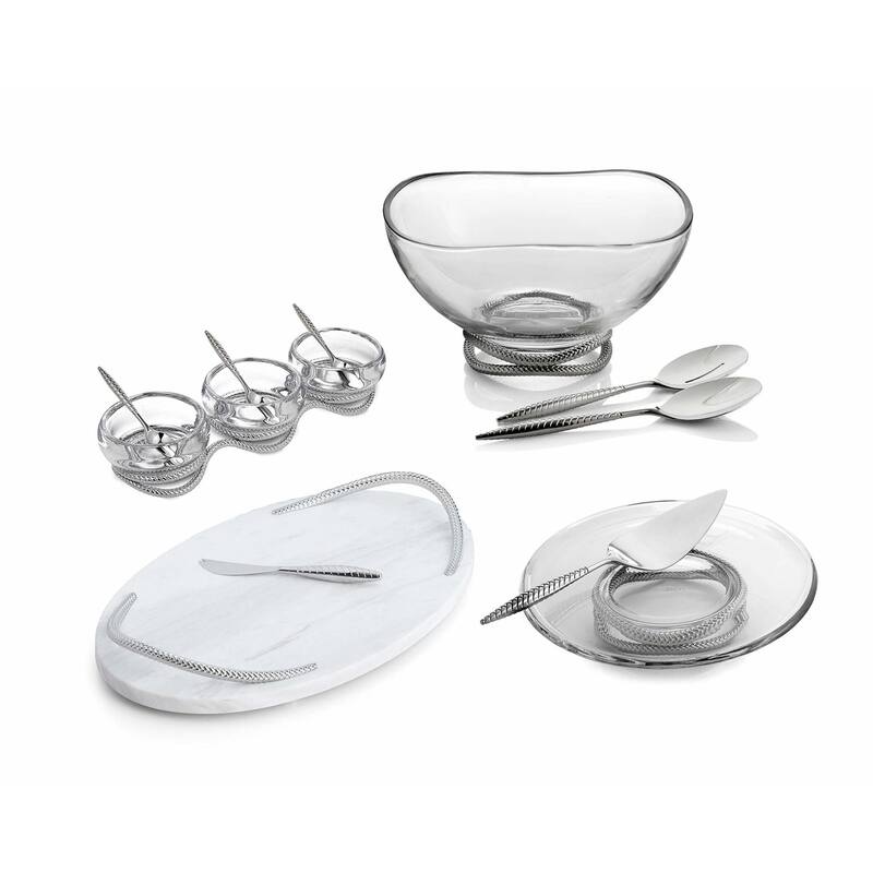 Nambe Braid Triple Condiment Set with Spoons