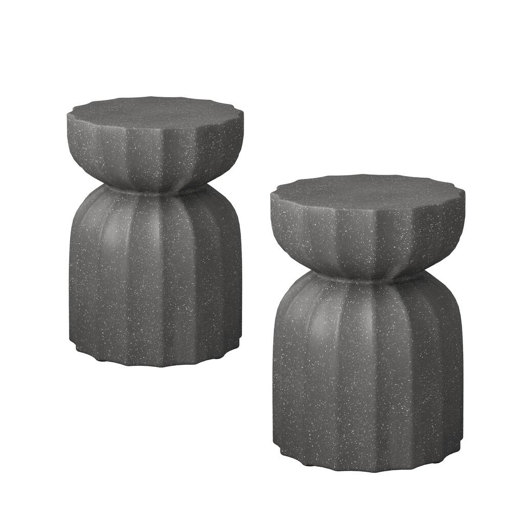 GDFStudio Elowen Outdoor and Indoor Magnesium Oxide Coffee Table （Set of 2）
