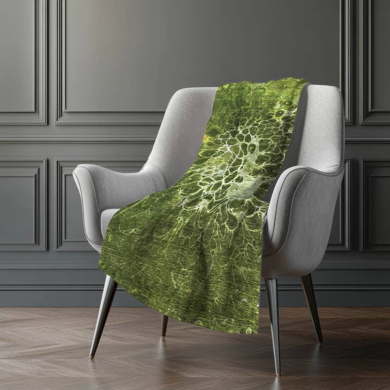 Premium Machine Washable Modern Floral Sherpa Throw Blanket