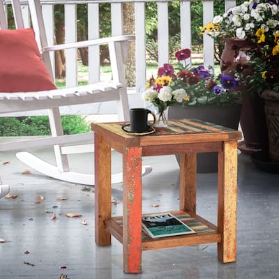 Chic Teak Marina Del Rey Recycled Teak Wood Boat Side Table