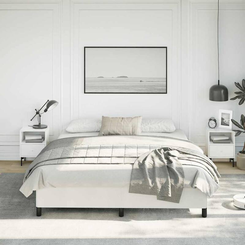 vidaXL Bed Frame, Faux Leather, No Mattress