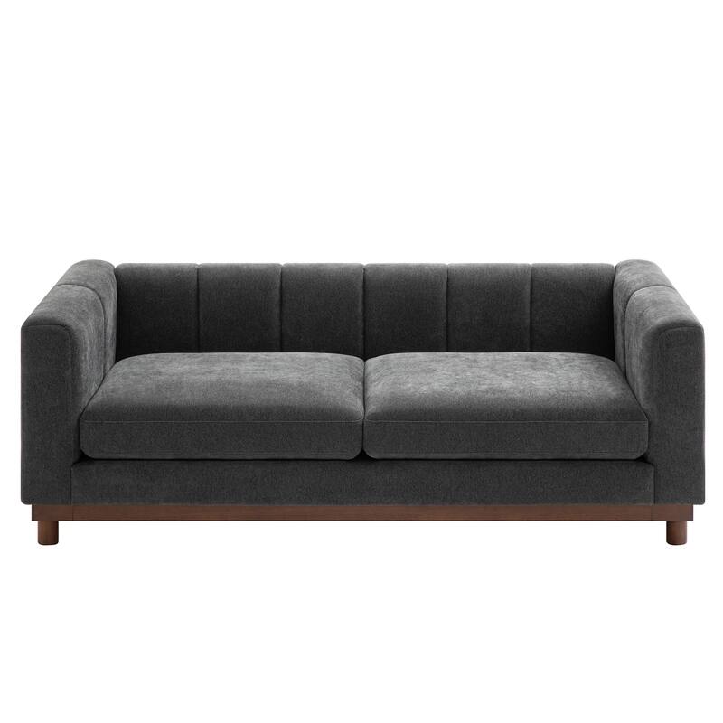 Christopher Knight Home - Modern Mid-Century 78.7" Tufted Back Upholstered 3-Seater Sofa with Foam-filled Seat Cushions
