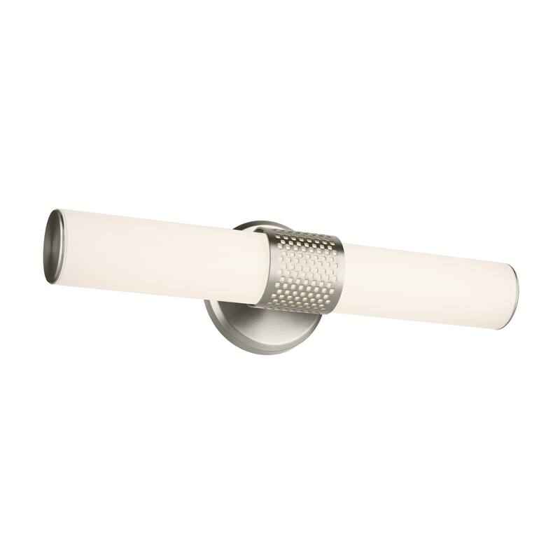 Kichler Lighting Sashi 18" Bath Bar Small LED with White Glass in Brushed Nickel