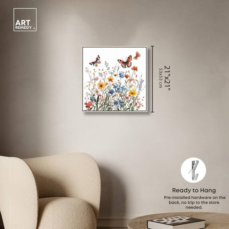 Garden of Fluttering Canvas by Art Remedy