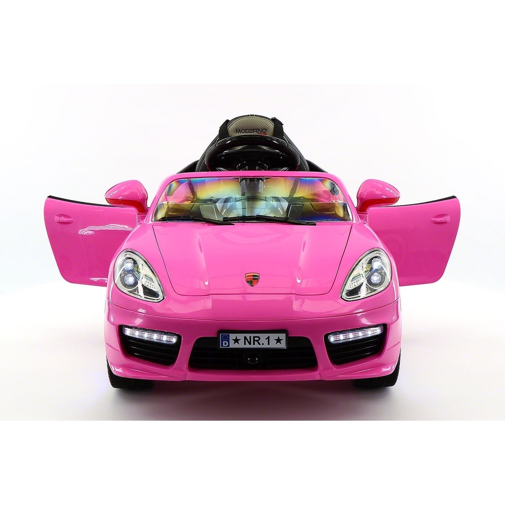 Moderno Kids Kiddie Roadster 12V Kids Electric Ride On Car with R C Parental Remote Pink Bed Bath Beyond 17768204