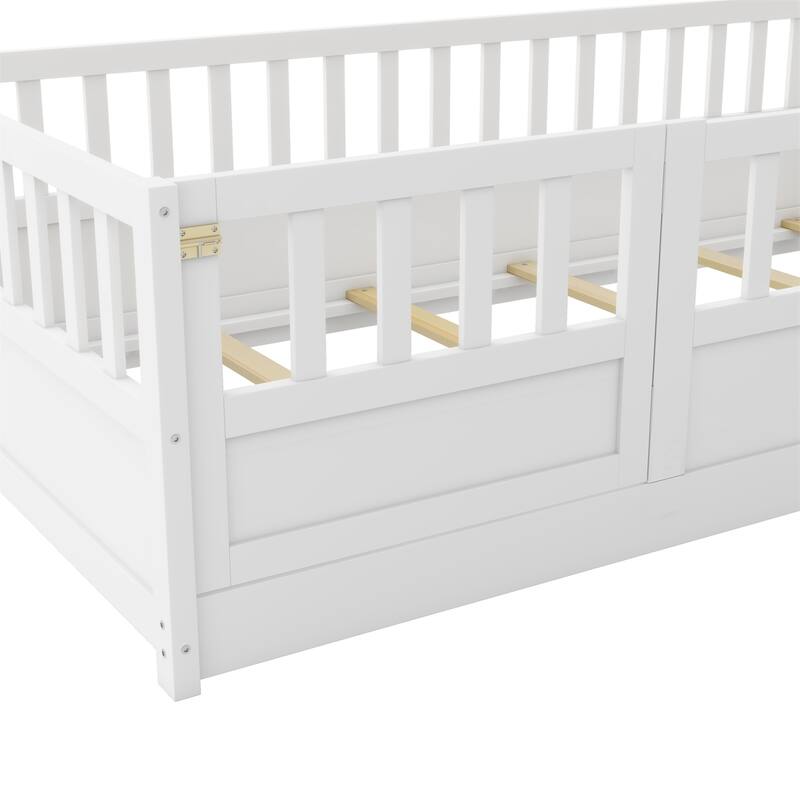 Twin Size Floor Bed with Super High Security Barrier