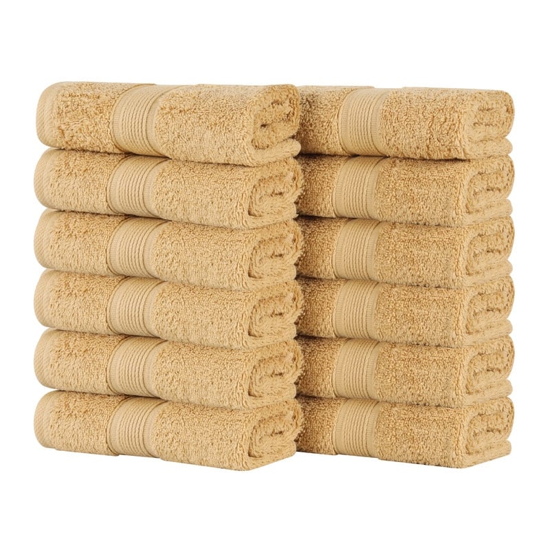 Superior Oregon Organic Cotton Solid Face Towel/Washcloth, Set of 12