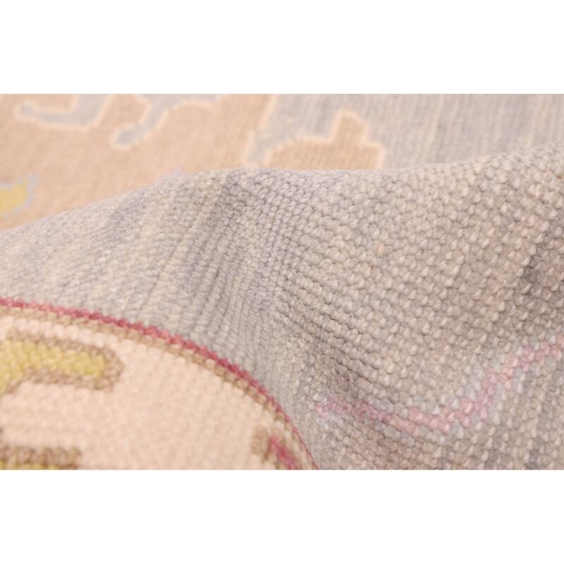 ECARPETGALLERY Hand-knotted Modern Oushak Light Grey Wool Rug - 9'11 x 13'9