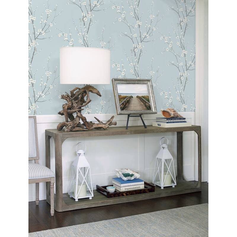 A-Street Prints Monterey Sky Blue Floral Branch Wallpaper