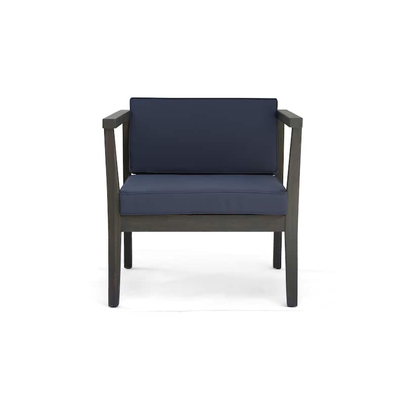 Roomfitters Outdoor Club Chairs Set of 2, Patio Furniture Accent Armchairs with Cushions for Garden or Balcony, Grey