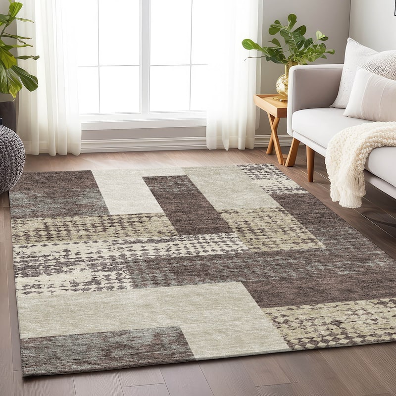 Premium Washable Super Soft Casual Geo Mayfield Rug - Brown - 3' x 5'
