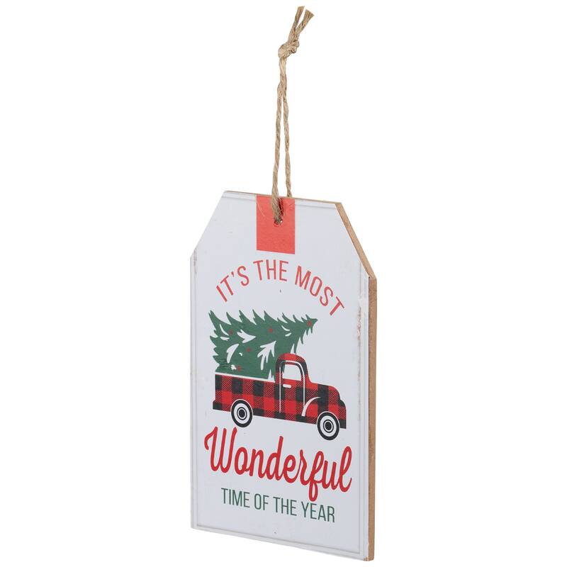 Most Wonderful Time of the Year Christmas Tag Ornament - 6"