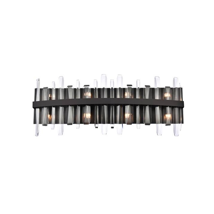 Indigo Home 30 inch crystal bath sconce - Black
