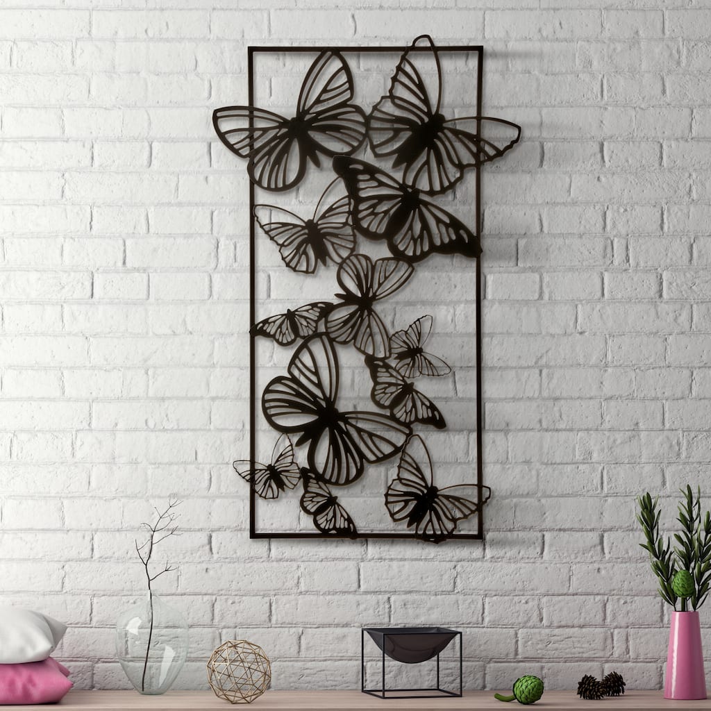 Metal Wall Butterfly Plaque 15X25" - 25