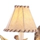 preview thumbnail 8 of 6, Lodge 2 Light Rustic Wood Antler Armed Wall Sconce Faux Leather Shade - 16.75-in W x 8.25-in H x 9.5-in D