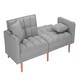 LUXMOD Futon Sleeper Sofa With 2 Pillows Fabric