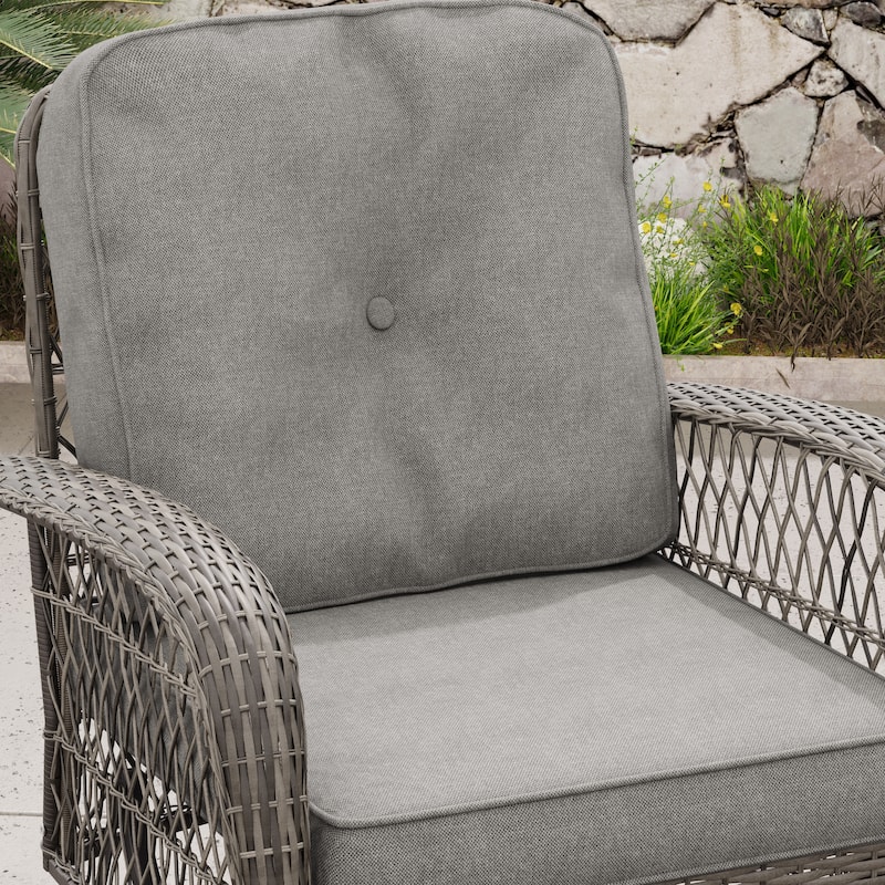 Corvus Livorno Outdoor 3-piece Steel Wicker Swivel Chat Set