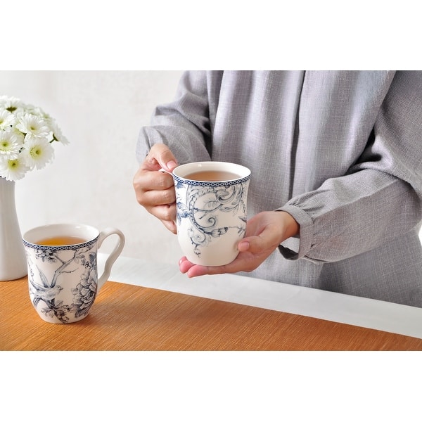 222 Fifth Adelaide Coffee Mugs, Set of 4 - Blue