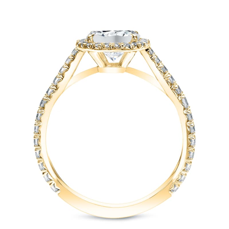 Auriya 14k Gold 1ctw Round Halo Diamond Engagement Ring