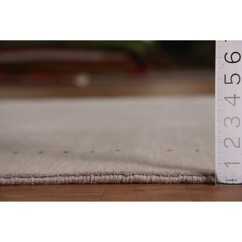 Hand Knotted Oriental 100% Wool Carpet Tribal Tribal Greys & Charcoal Gabbeh Area Rug - 7' 7'' X 5' 3''