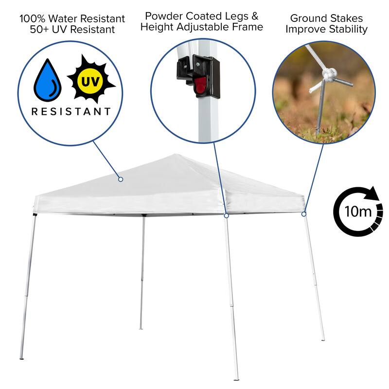 8' x 8' Pop Up Canopy Tent and 6 Ft. Bi-Fold Table with Carrying Handle