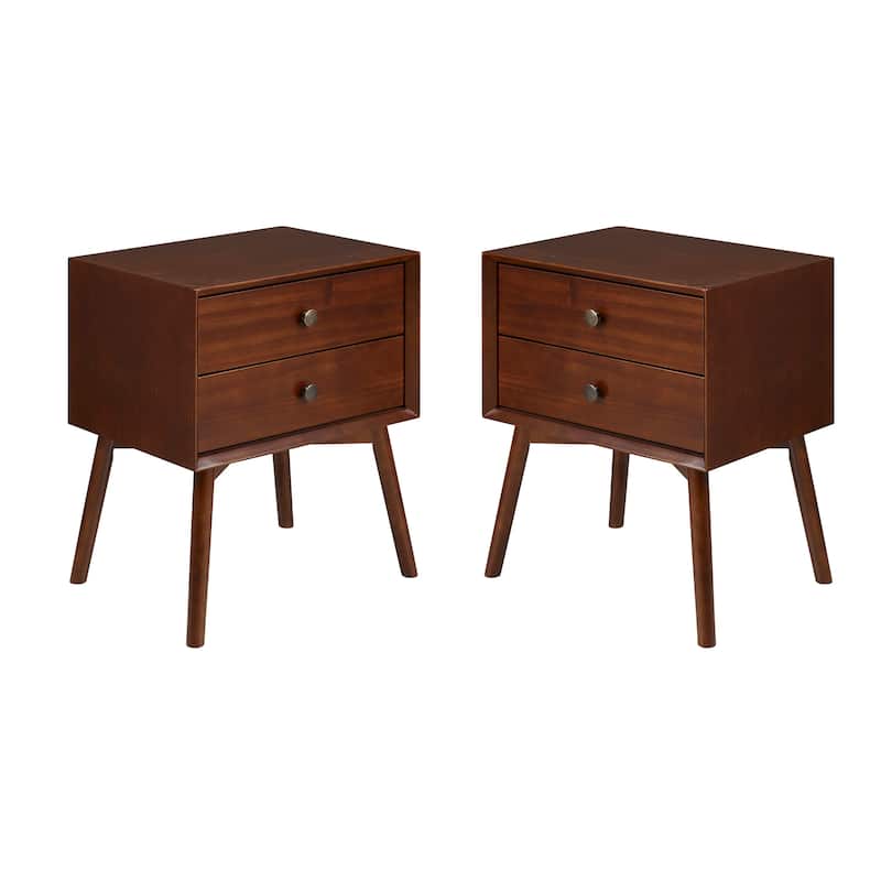 Middlebrook Mid-Century Solid Wood 2-Drawer Nightstand (Set of 2)