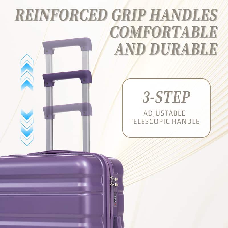 3PCS ABS Carry on Suitcase with Combination Lock