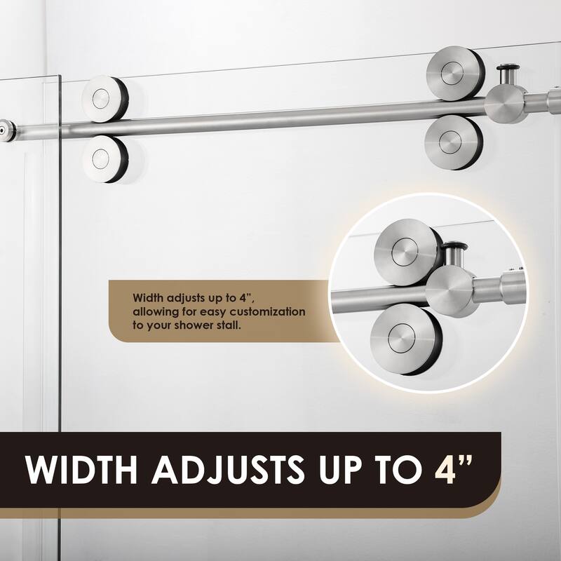 Altair Lazaro Single Sliding Frameless Shower Door with Clear Glass